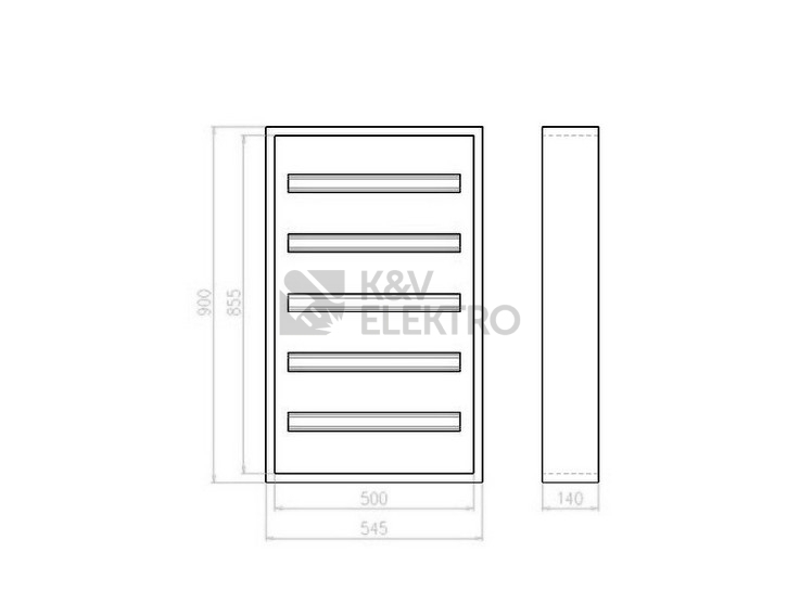 Obrázek produktu Rozvodnice EATON BF-O-5/120-C na omítku bílé dveře 120M 283033 1