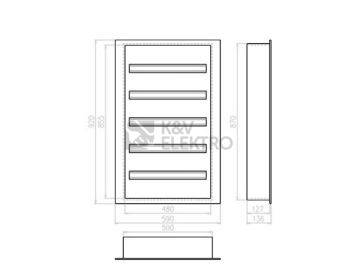Obrázek produktu Rozvodnice pod omítku EATON BF-U-5/120-G-C šedé dveře 120M 283058 1