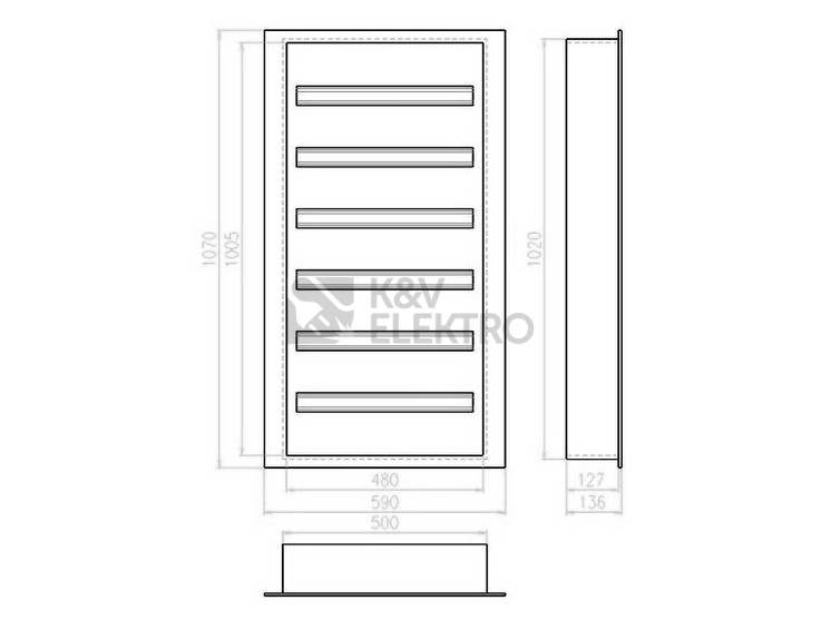 Obrázek produktu Rozvodnice pod omítku EATON BF-U-6/144-C bílé dveře 144M 283051 1