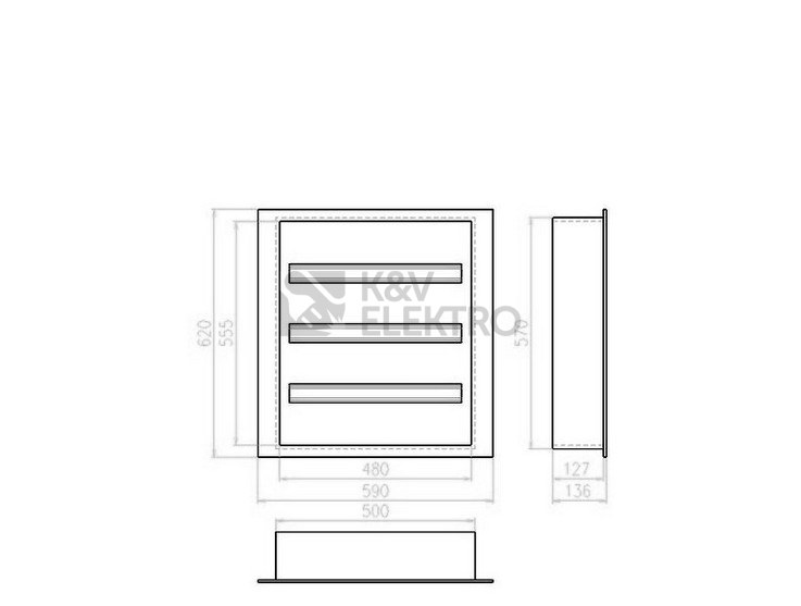 Obrázek produktu Rozvodnice pod omítku EATON BF-U-3/72-C bílé dveře 72M 283048 1