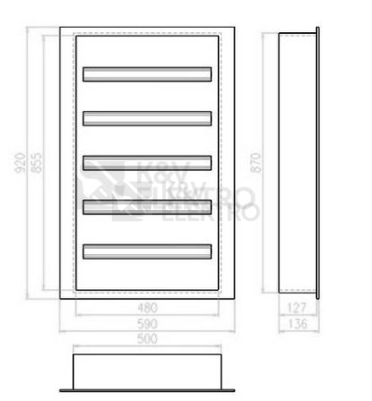 Obrázek produktu Rozvodnice pod omítku EATON BF-U-5/120-C bílé dveře 120M 283050 1