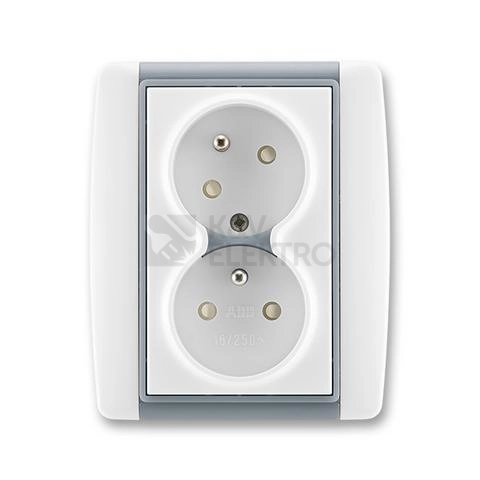 Obrázek produktu ABB Element dvojzásuvka bílá/ledová šedá 5513E-C02357 04 0