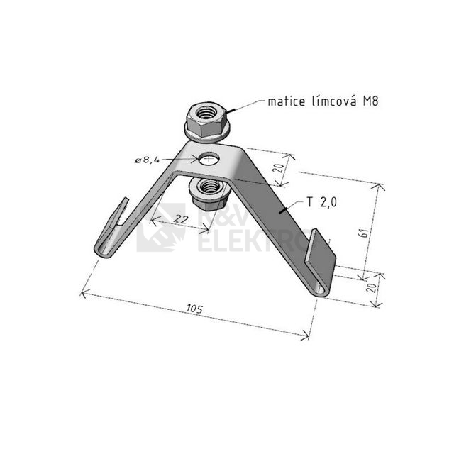 Obrázek produktu Držák žlabu Arkys Merkur 2 DZM 3/100 GZ ARK-214030 1