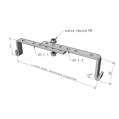 Nastavitelný držák žlabu Arkys Merkur 2 DZM 4 GZ ARK-214040 (obrázek 2)