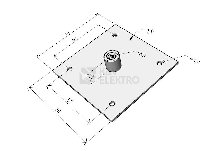 Obrázek produktu Držák závitové tyče Arkys Merkur 2 DZM 2 GZ ARK-214020 1