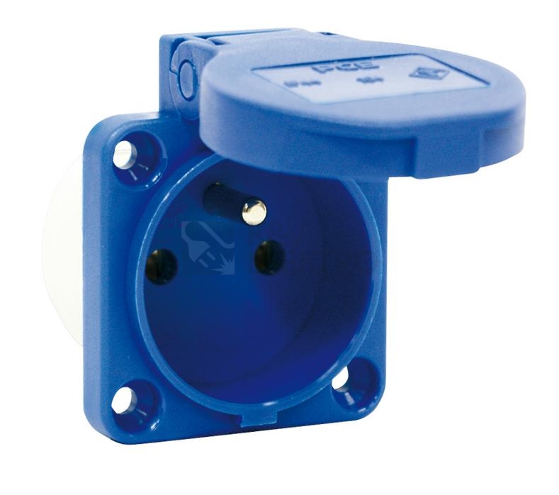 Obrázek produktu  Zásuvka vestavná PCE 104-0B 230V IP54 s víčkem modrá 0