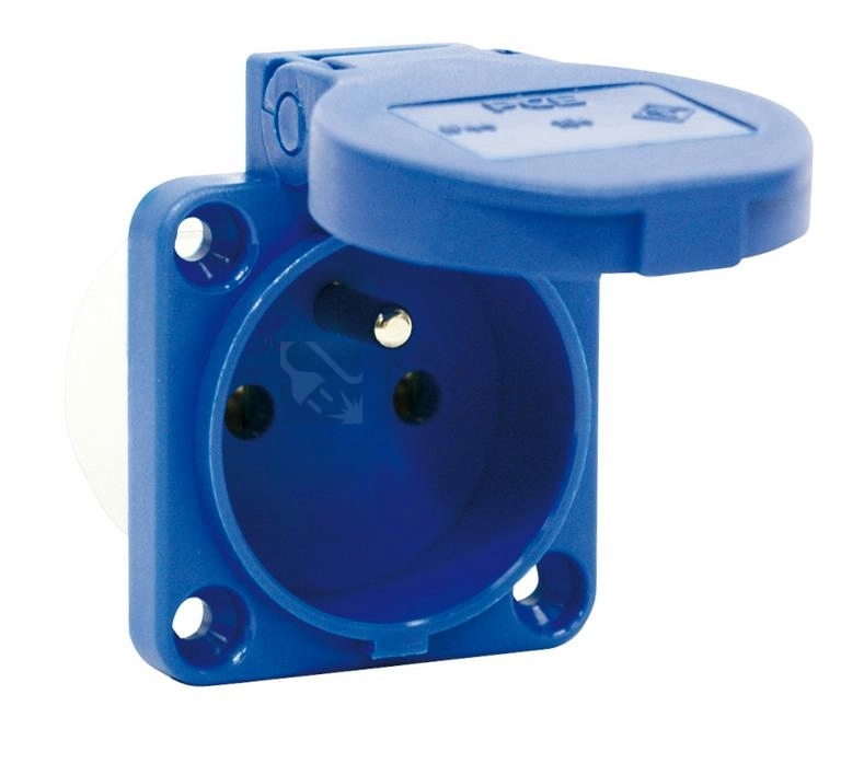 Obrázek produktu Zásuvka vestavná PCE 104-0B 230V IP54 s víčkem modrá 0