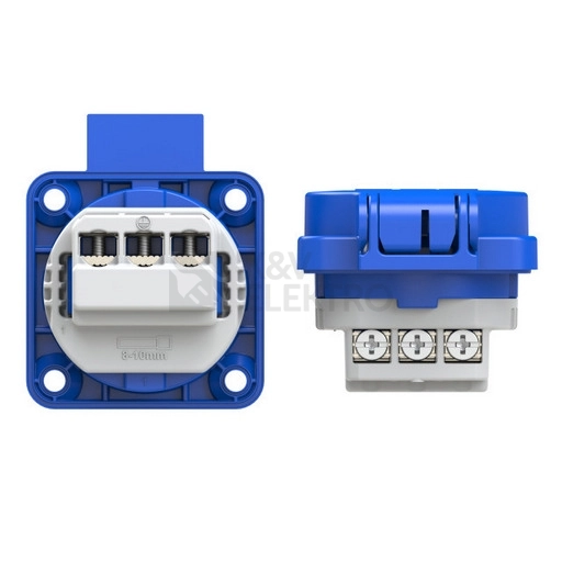 Obrázek produktu Zásuvka vestavná PCE 104-0B 230V IP54 s víčkem modrá 2