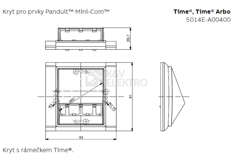 Obrázek produktu  ABB Time, Time Arbo kryt LED osvětlení nebo datové zásuvky šampaňská 5014E-A00400 33 pro Panduit Mini-Com 1