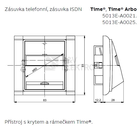 Obrázek produktu KRYT TELEFONNI ZASUVKY 5013E-A00213 32 1