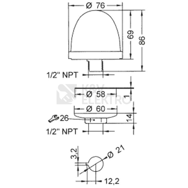 Obrázek produktu OVOLUX F MT 12/240V /30014/ ZEL. 1