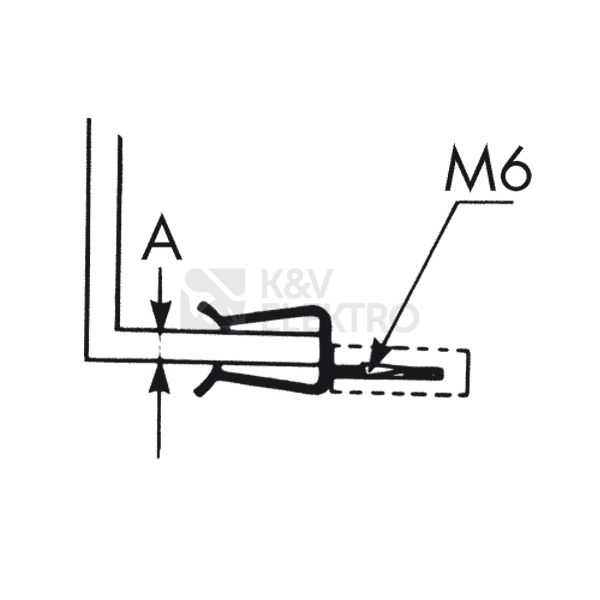 Obrázek produktu Natloukací příchytka 4H58i se závitem pro šroub M6, na profil 8-14mm 1