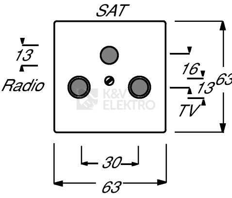 Obrázek produktu ABB kryt zásuvky televizní studio bílá 2CKA001724A2774 Future Linear, Solo,Solo Carat, Busch-axcent 1724-0-2774 (1743-84) 1