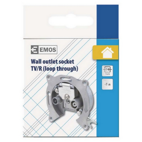 Anténní televizní zásuvka TV+R EMOS J0220J EU 3607 průběžná