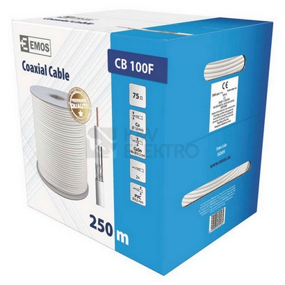 Obrázek produktu Koaxiální kabel CB100F EMOS S5241S bílý 4