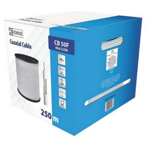 Koaxiální kabel bílý CB50F EMOS S5231S metráž