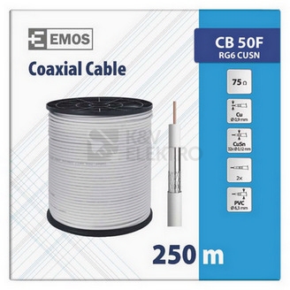 Obrázek produktu Koaxiální kabel CB50F EMOS S5231S bílý 3