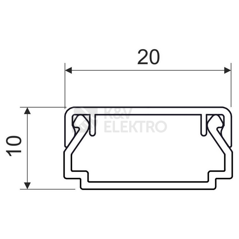 Obrázek produktu Lišta na kabely KOPOS LHD 20x10 HD 2m bílá 1