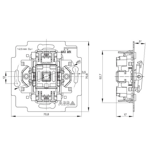 ABB vypínač č.1So, 1S 3559-A21345 se svorkou N (obrázek 3)
