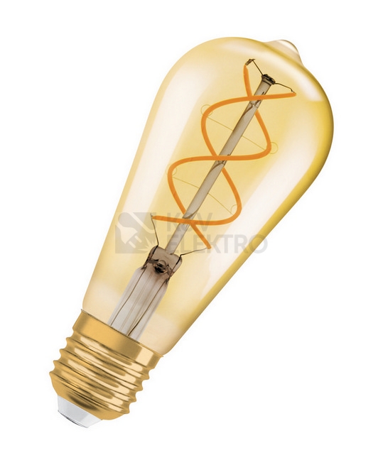 Obrázek produktu  LED žárovka Vintage 1906 E27 OSRAM 4W (25W) teplá bílá (2000K) Retro Filament Gold Edison stmívatelná 5