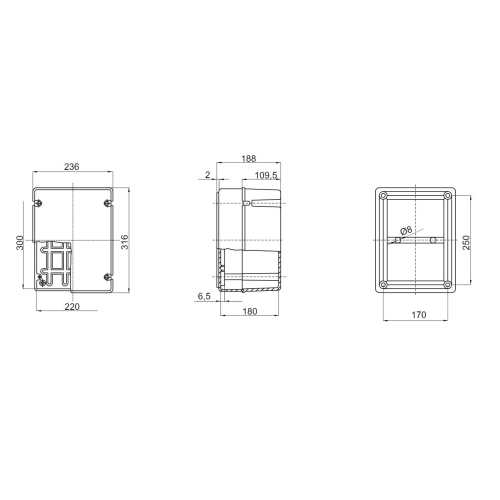 Rozvodná krabice GEWISS GW44419 300x220x180mm IP56 na omítku