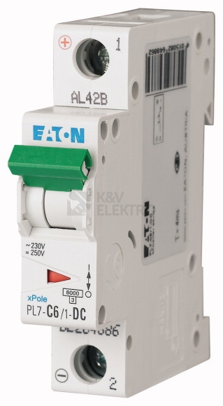 Obrázek produktu Jistič EATON PL7-6/1/C-DC 6A PL7-C6/1-DC 264886 0