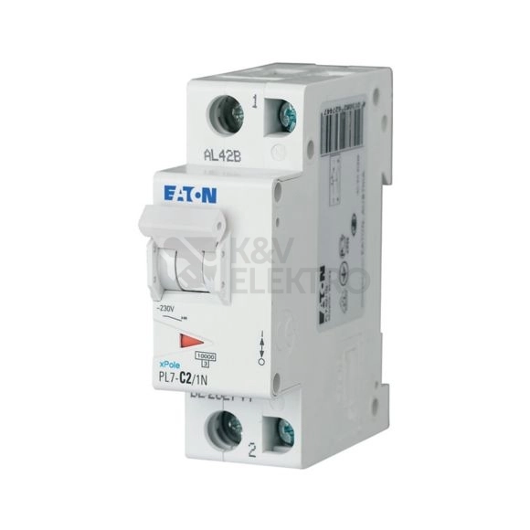 Obrázek produktu Jistič EATON PL7-2/1N/C 2A PL7-C2/1N 262744 0