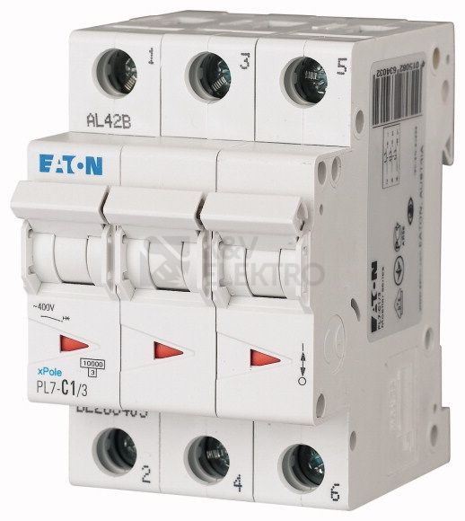 Obrázek produktu Jistič EATON PL7-1/3/C 1A PL7-C1/3 263403 0