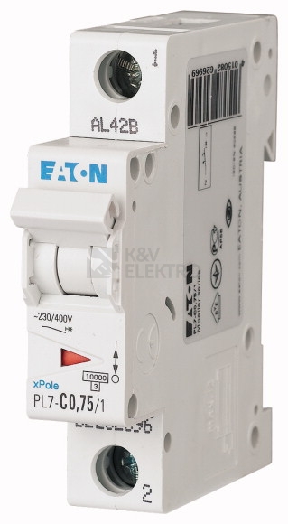 Obrázek produktu Jistič EATON PL7-C0,75/1 0,75A 262696 0