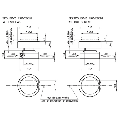 Vypínač Desko 3274-018711 tlačítkový vestavný 2A 250V