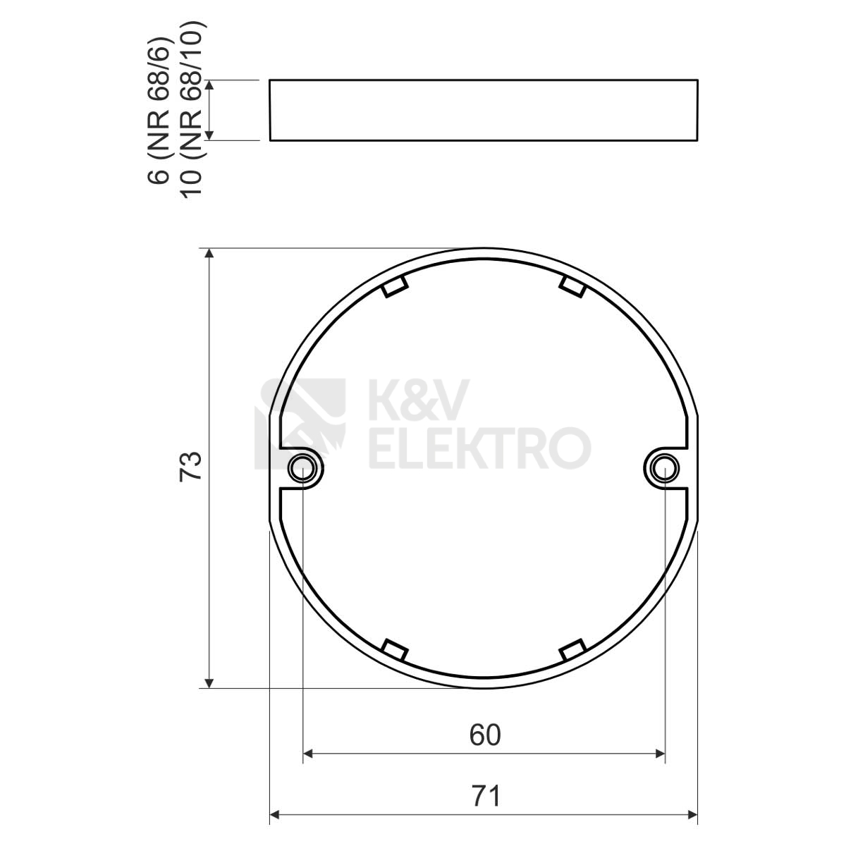 Obrázek produktu Distanční kroužek KOPOS NR 68/10 ZB 10mm 1
