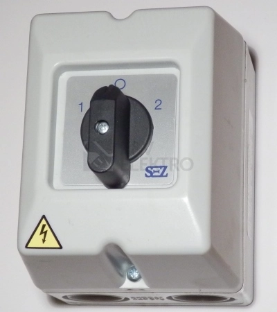 Obrázek produktu Vačkový spínač SEZ S25 JPD 9151 C6 25A/3P reverzní černá páčka 1/0/2 0