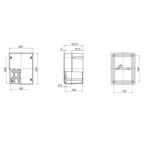 Rozvodná krabice GEWISS GW44418 240x190x160mm IP56 na omítku