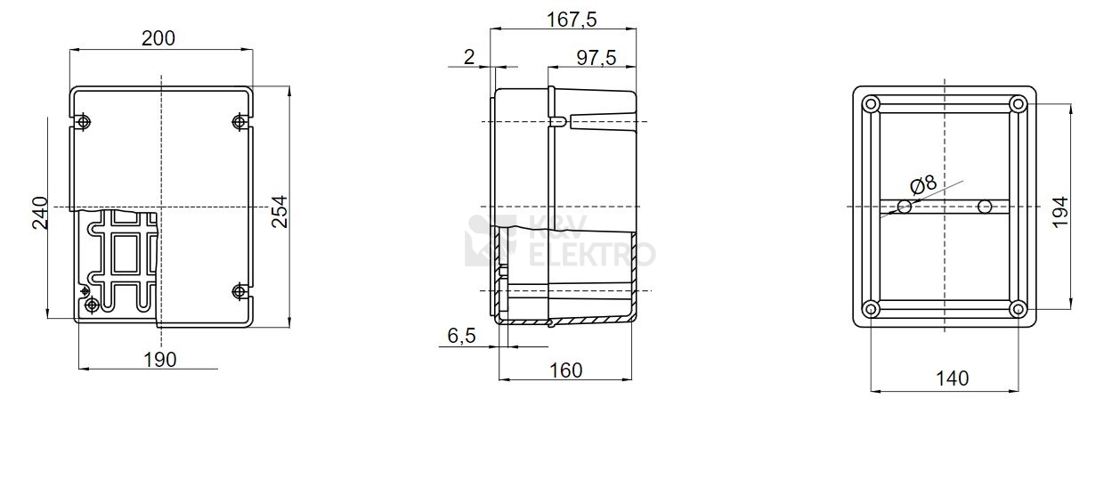 Obrázek produktu Rozvodná krabice GEWISS GW44418 254x200x167mm IP56 na omítku 1