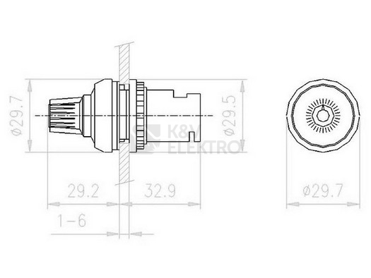 Obrázek produktu Potenciometr lineární 4,7kOhm EATON M22-R4K7 229490 1