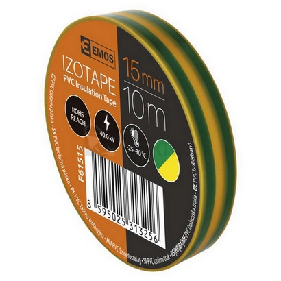 Obrázek produktu Izolační páska EMOS F61515 15mm x 10m zelenožlutá 2