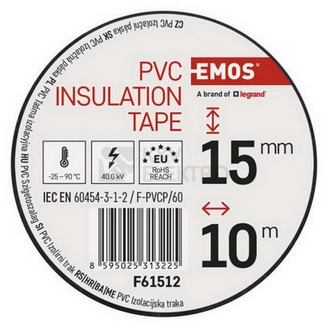 Obrázek produktu Izolační páska EMOS F61512 0,13mm 15mm x 10m černá 6