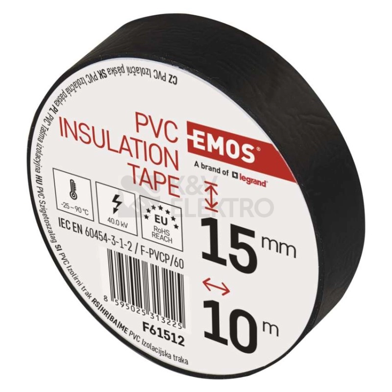Obrázek produktu Izolační páska EMOS F61512 0,13mm 15mm x 10m černá 7