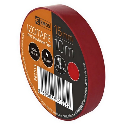 Obrázek produktu  Izolační páska EMOS F61513 0,13mm 15mm x 10m červená 2