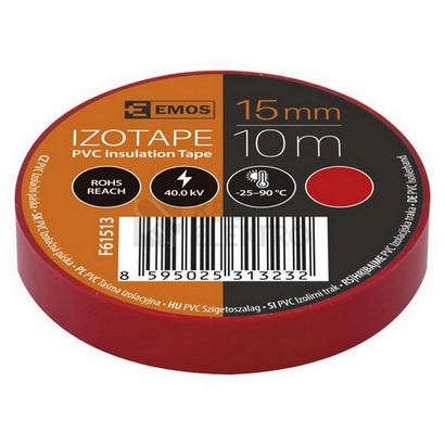 Obrázek produktu  Izolační páska EMOS F61513 0,13mm 15mm x 10m červená 3