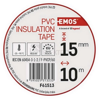 Obrázek produktu Izolační páska EMOS F61513 0,13mm 15mm x 10m červená 6