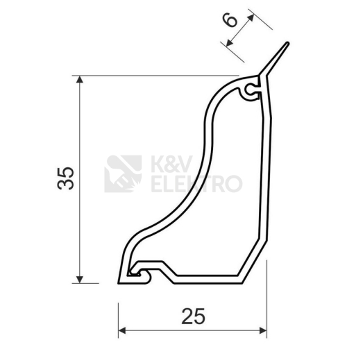  Soklová podlahová lišta KOPOS LP 35 HD 2m bílá