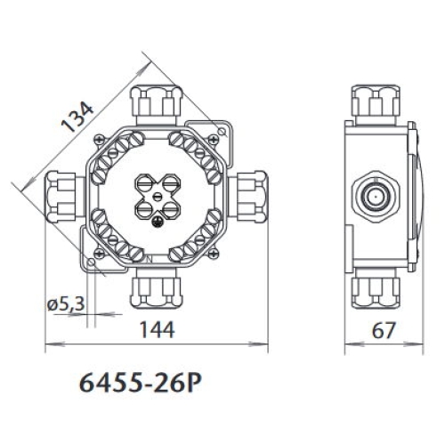 Krabice SEZ ACIDUR 6455-26P 4P velká světle šedá