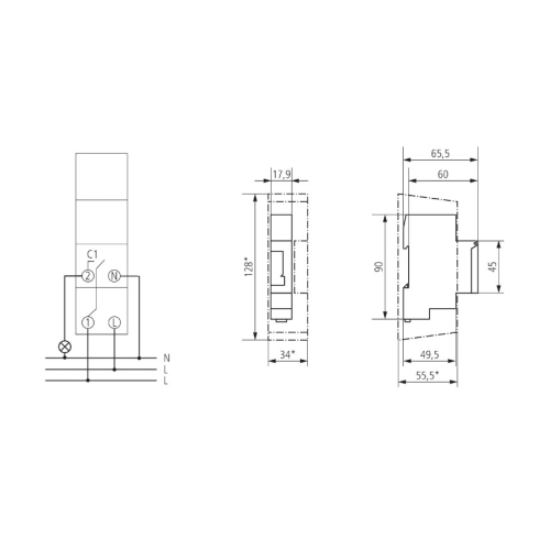 Spínací hodiny analogové Theben SYN 160a 1600001 denní