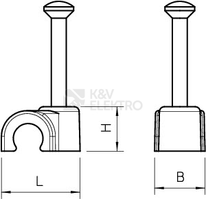 Obrázek produktu Kabelová příchytka OBO 2006 25 RW d=6mm L25 bílá 2225417 (100ks) 2
