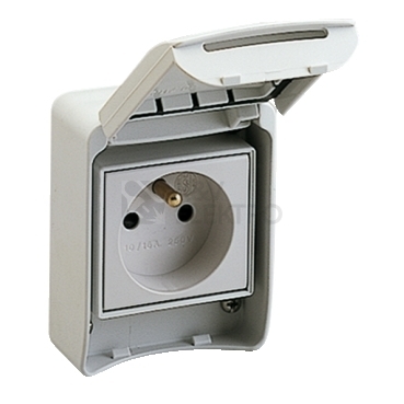 Obrázek produktu Schneider Electric 81140 Pratika průmyslová zásuvka-světle šedá-2p+E-10/16A IP55 0