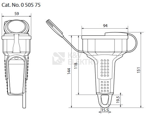 Obrázek produktu Legrand dvojzásuvka gumová 230V/16A 50575 1