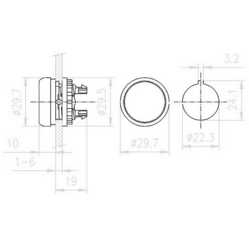 Ovládací hlavice prosvětlená rudá EATON M22-DL-R /216925/ (obrázek 2)