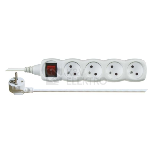 Prodlužovací kabel EMOS 5m/4zásuvky s vypínačem bílá P1415 1902140500