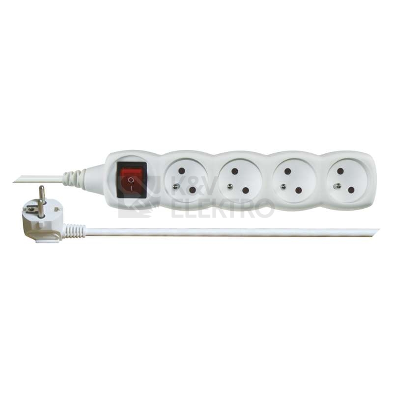 Obrázek produktu Prodlužovací kabel EMOS 5m/4zásuvky s vypínačem bílá P1415 1902140500 0